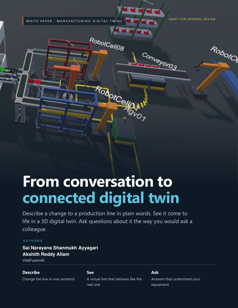 Cover of the white paper: From conversation to connected digital twin